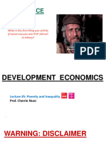 Lectures 5 - Dev Econ - Poverty and Inequality