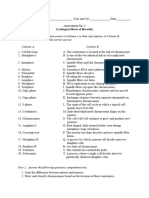 Assessment and Activity in Chapter 2. The Cytological Basis of Heredity