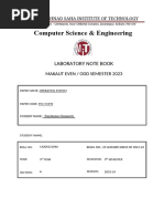 Computer Science & Engineering: Laboratory Note Book