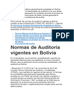 Normas de Auditoría Vigentes en Bolivia