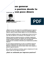 12 Formas Generar Ingresos Pasivos Desde Tu Casa y Con Poco Dinero