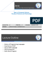 Lecture 1.1 - Introducing Java