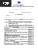 Work Immersion Evaluation Form