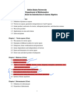 Aau Course Outline Introduction To Linear Algebra