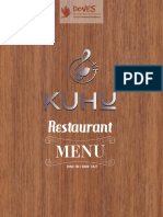 Kuhu Restaurant Revised Menu (Kerala)