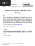 Translation Students' Knowledge of Lexical Cohesion Patterns and Their Performance in The Translation of English Texts