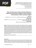 Effect of Constructivist and Demonstration Methods On