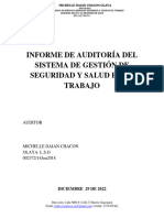 Informe de Auditoría Del Sistema de Gestión de Seguridad y Salud en El Trabajo Cootrasmar