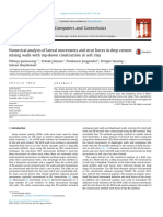 Numerical Analysis of Lateral Movements and Strut Forces in Deep Cement