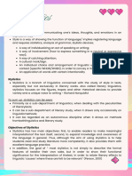 Stylistics and Analysis Discourse Notes