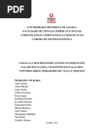 Colocação Dos Pronomes Átonos No Português Falado em Luanda