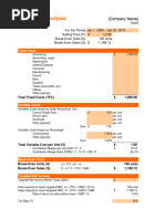 Breakeven Analysis Calculator