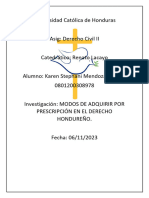 Modos de Adquirir Por Prescripciã - N en El Derecho Hondureã - o