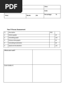 Year 9 Forces Test