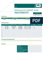 Daily Attendance Sheet For Equipment