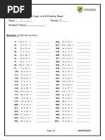 Subject: Mathematics Topic 4 & 8 Practice Sheet