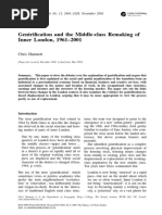 Hamnett, (2003) Gentrification and The Middle-Class Remaking of