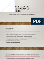 Types of Data or Classification of Variables 1