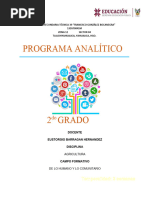 Programa Analitico de Segundo Grado Diciplina Agricultura