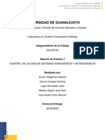 Práctica 7. Control de Calidad de Sistemas Homogéneos y Heterogéneos