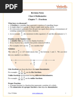 Fractions Class 6 Notes CBSE Maths Chapter 7 (PDF)