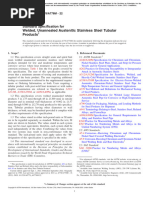 Standard Specification For Welded, Unannealed Austenitic Stainless