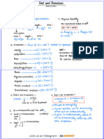 Unit and Dimension Handwritten Notes