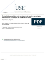 Textualidad y Sexualidad en La Construcción de La Selva - Genealogías Discursivas en La Vorágine