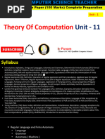 Theory of Computation: Unit - 11