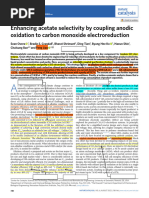 Enhancing Acetate Selectivity by Coupling Anodic Oxidation To Carbon Monoxide Electroreduction