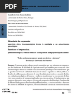 Liberdade de Expressão - Exercício Ético Fenomenológico Frente À Sanidade e Ao Adoecimento Psicológico