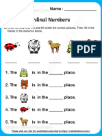 Ordinal Numbers Worksheet For Grade 1