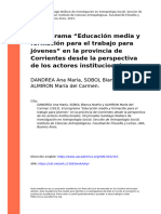 DANDREA Ana María, SOBOL Blanca Noe (... ) (2013) - El Programa "Educación Media y Formación para El Trabajo para Jóvenes" en La P (... )