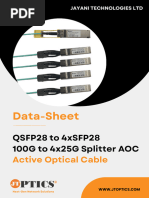 100G QSFP28 To 4xSFP28 AOC Breakout Cable Data Sheet by JTOPTICS