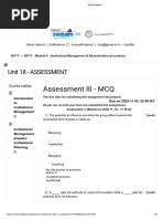 Assessment III - MCQ