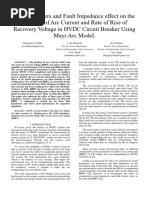 Arc Parameters and Fault Impedance Effect On The Gradient of Arc Current and Rate of Rise of Recovery Voltage in HVDC Circuit Breaker Using Mayr Arc Model.