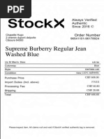 Stocx Facture Burberry Supreme Jeans