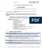 Segundo Básico 2024: Lista de Materiales