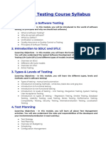 Software Testing Course Syllabus