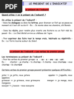 Conjugaison - Le Present de L Indicatif CM1CM2