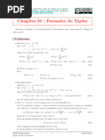 Chapitre 10: Formules de Taylor: Préliminaire