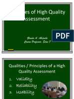 Principles of High Quality Assessment