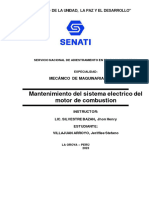 Mantenimiento Del Sistema Electrico Del Motor de Combustion: "Año de La Unidad, La Paz Y El Desarrollo"