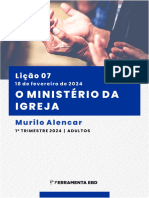 Subsídio - O Ministério Da Igreja N° 07 - 1° TM 2024 - Gratuito