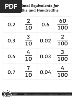 t2 M 2029 Decimal Equivalents For Tenths and Hundredths Matching Cards - Ver - 2