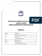 Grade 6 Islamic Annual Exam Notes 2023-24