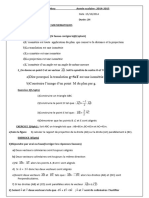 Devoir N°1 Maths 2014