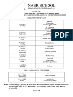 Class V - Second Terminal Assessment - Portion & Time Table - 2023-24