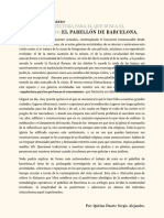 Sintesis Arquitectura para El Que Busca El Conocimiento El Pabellón de Barcelona.