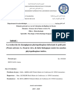 La Recherche de Champignons Phytopathogènes Infectants Le Petit Pois (Pisum Sativum. L) - Essai in Vitro, de Lutte Biologique Contre Les Souches Phytopathogènes Isolées.